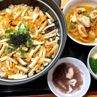 隠れ松茸炊き込みご飯とヘルシーおかず|こまつなさん