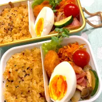 Snapdishの料理写真:2024.11.7  ＊今日のお弁当＊ズッキーニとベーコンのソテー♪♪|rinrin*mama*さん