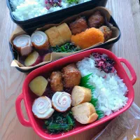 Snapdishの料理写真:夫と娘のお弁当|みわさん