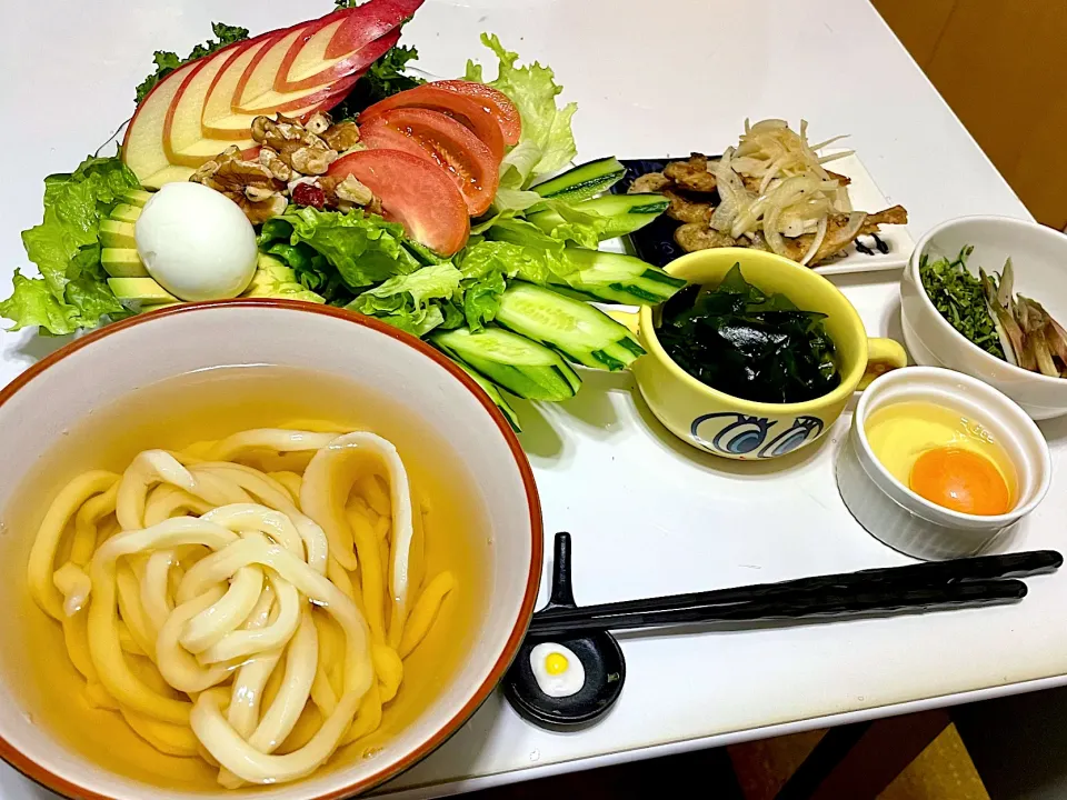 Snapdishの料理写真:かけうどん薬味添え（あつあつ）|マニラ男さん