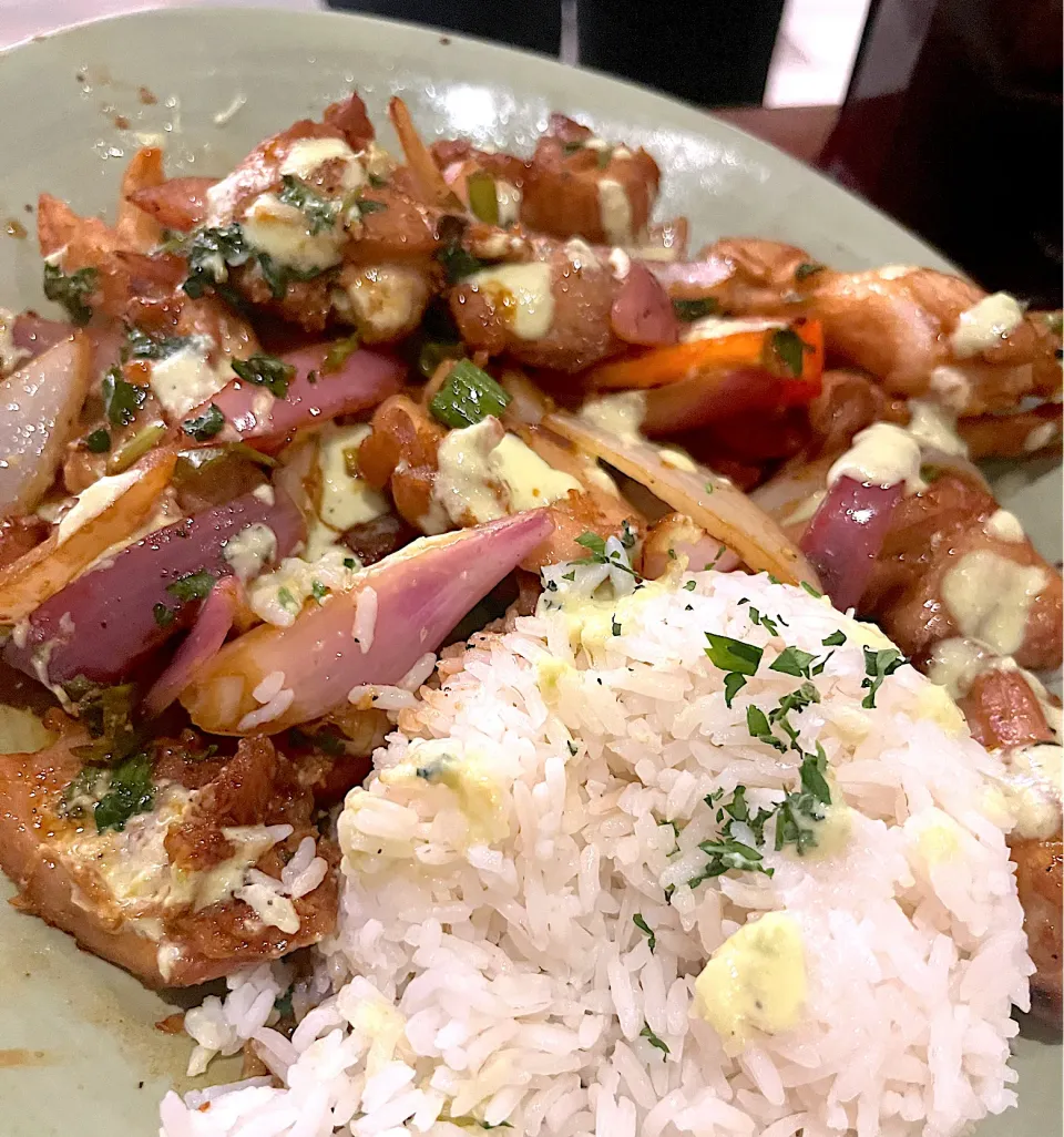 Pollo saltado peruvian dinner|🌺IAnneさん