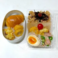 Snapdishの料理写真:今日のオット弁当と、高２ムスメ弁当。|chi.aさん