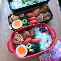 Snapdishの料理写真:夫と娘のお弁当|みわさん