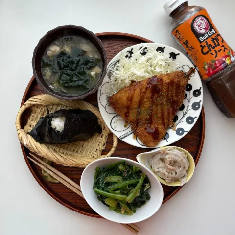 「ブルドック とんかつソース」を使ってみたSnapdishの料理・レシピ写真:アジフライ定食