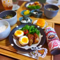 Yummy!ガーリック＆ペッパーで卵の肉巻きと玉ねぎの肉巻き|こだしーさん