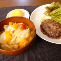 Snapdishの料理写真:夫ごはん🌛野菜を沢山食べてもらえたらと…|みーぬさん