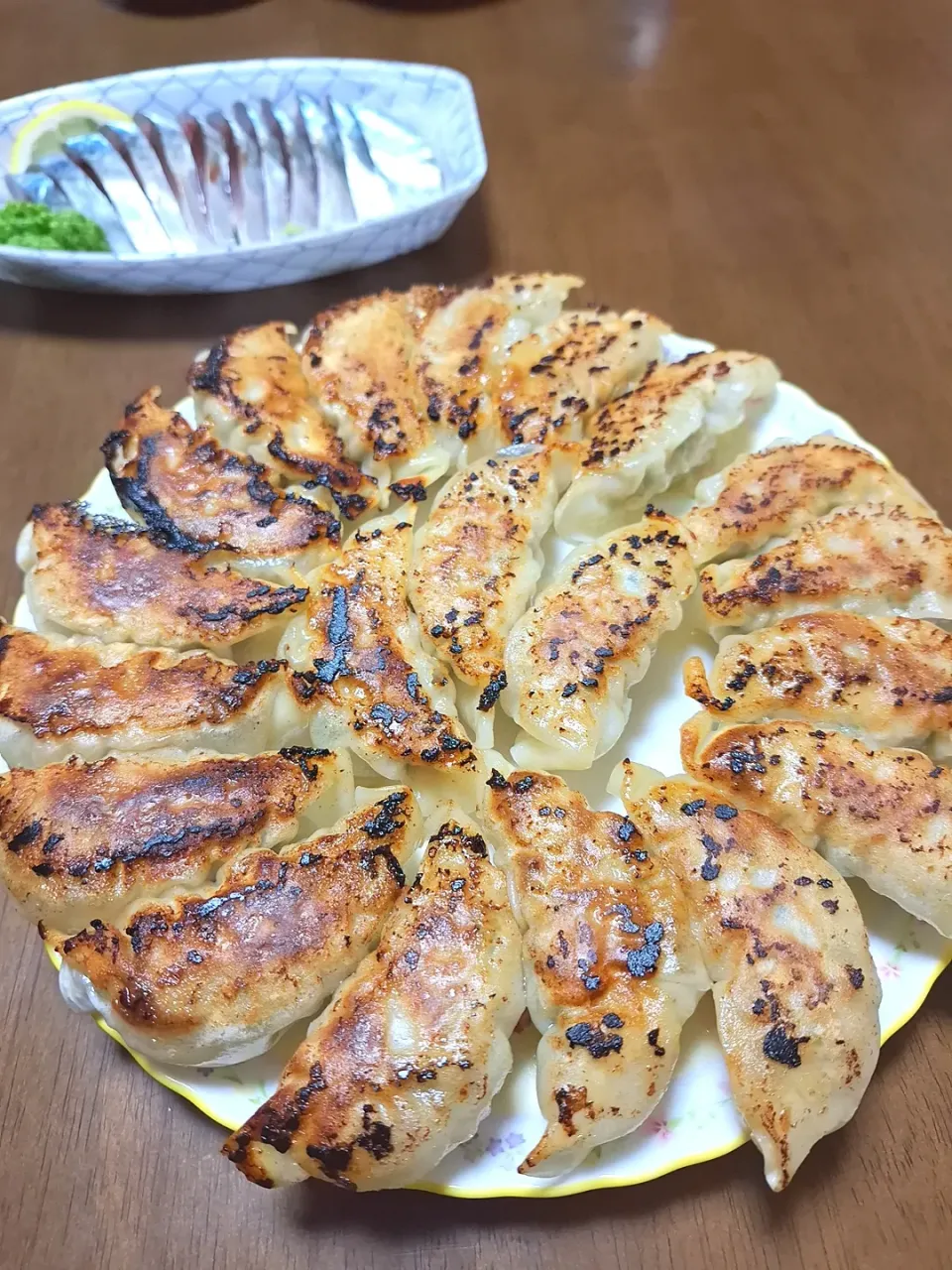 焼き餃子、シメサバ刺身|オプさん