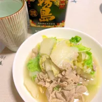 Snapdishの料理写真:黒霧お湯割&白菜の煮物|iguigupopさん