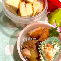 Snapdishの料理写真:2024.11.9  ＊今日のお弁当＊夜勤です💦大根と鶏肉の照り煮♪♪|rinrin*mama*さん