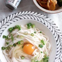 Snapdishの料理写真:釜玉うどん|きつねさん