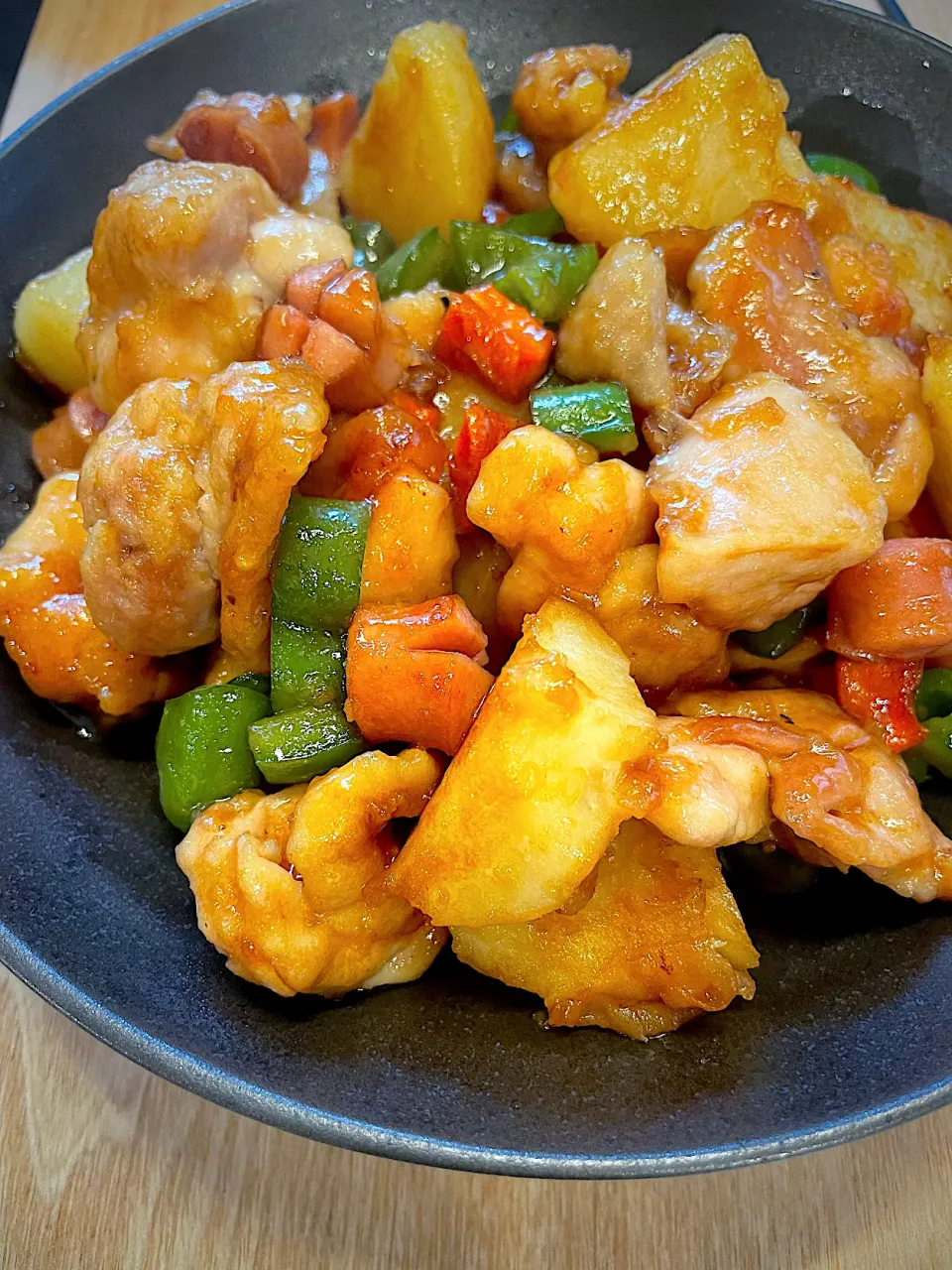 鶏肉とじゃがいも野菜の照り焼き|パパ手料理さん