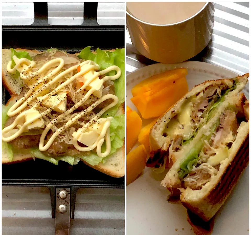 9:04 鯵の南蛮漬けホットサンド🥪チーズ入り|へれ子さん