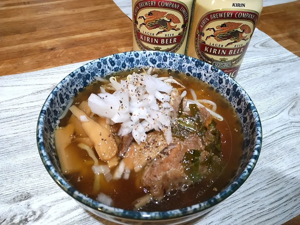 自家製チャーシュー麺にラガー🍺|puniさん