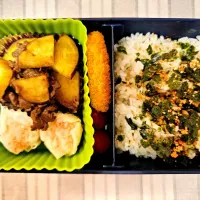 Snapdishの料理写真:さつまいもと牛肉のオイスターソース炒め❤️旦那さんお弁当❤️| かおるcitronさん