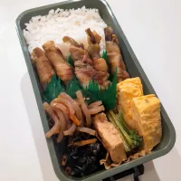 Snapdishの料理写真:茄子の豚バラ巻き弁当🌷|きゅーさん