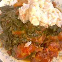 Bake fish, collard greens potato salad with this dish. I want to do a challenge. I want everybody that follow me to do of addition of this dish meanie do it in |Kareem Boogieさん