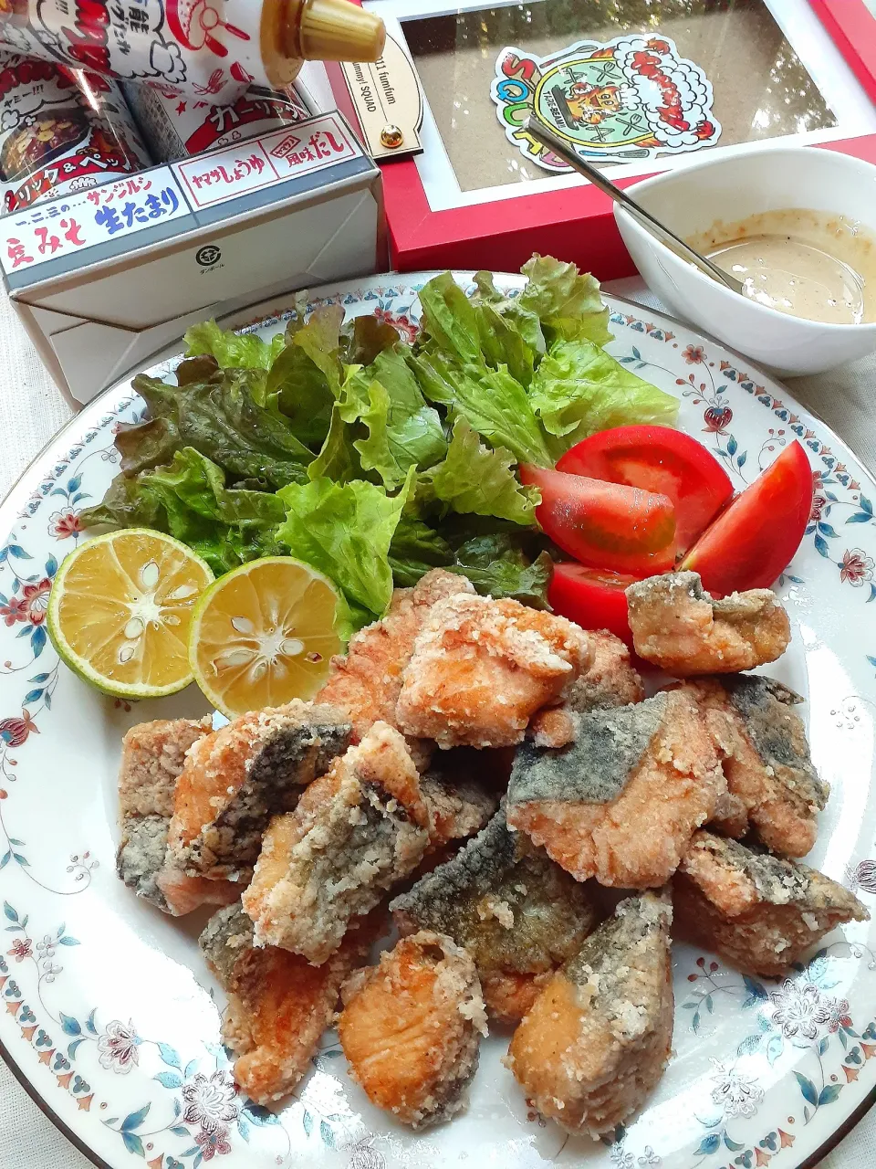 Yummy!で鮭の竜田揚げ🐟です|fumfumさん