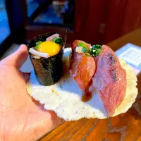 Snapdishの料理写真:Hida Beef sushi| skyblueさん