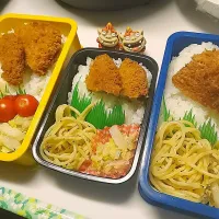 Snapdishの料理写真:夫弁当､娘弁当､息子弁当|みどりさん