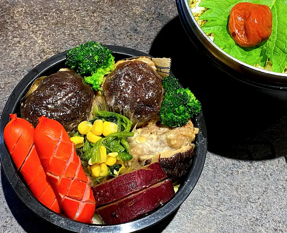 Snapdishの料理写真:しいたけのチーズ肉詰め弁当🍱|Sugarさん