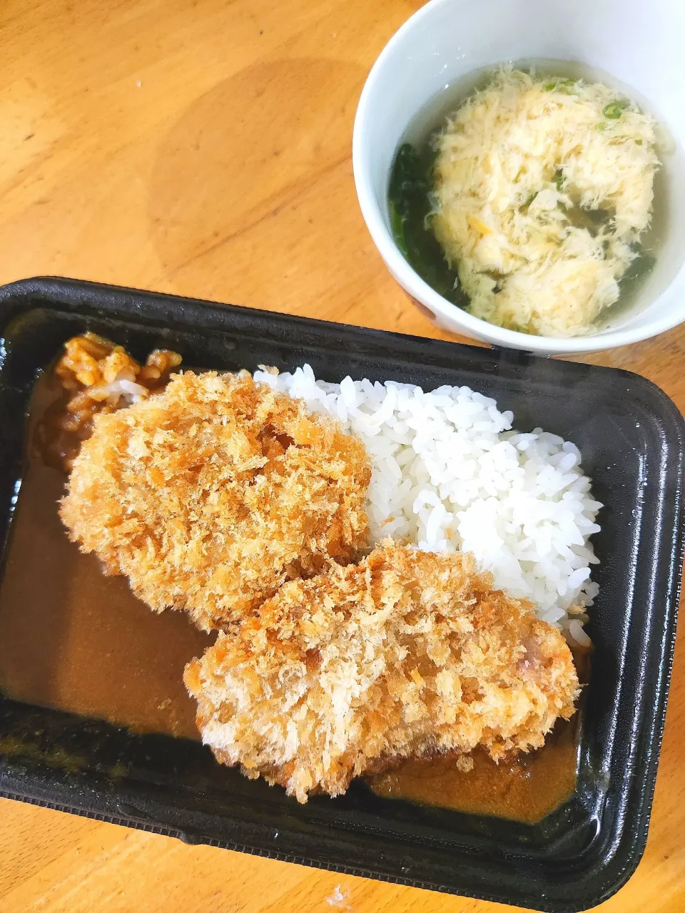 カツカレー、たまごスープ|さきさん