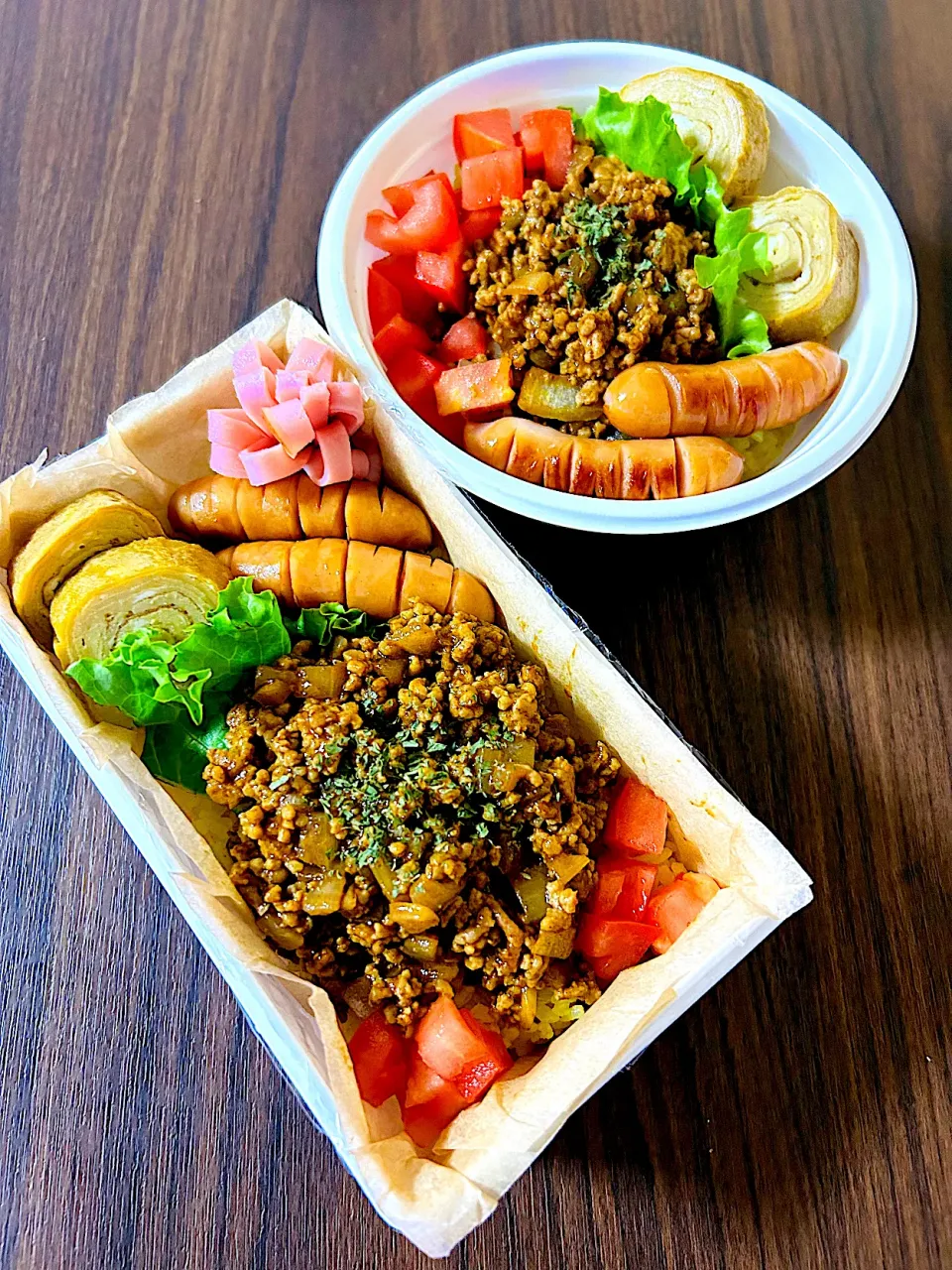 Snapdishの料理写真:キーマカレー弁当🎵|やっちさん