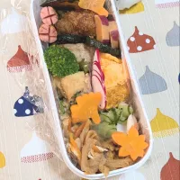 Snapdishの料理写真:自分弁当〜コロッケとハンバーグのお弁当|f.1125beさん