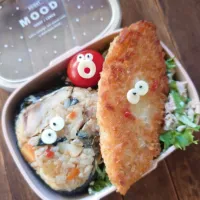 Snapdishの料理写真:漢の…次女用🍱サバカレーおにぎり弁当|ᵏᵒᵘさん