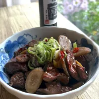 Snapdishの料理写真:鶏レバーと牛蒡の時雨煮