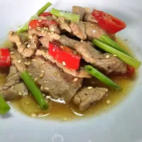 Pork tenderloin with ginger n chilli for lunch|Chua Jeanさん