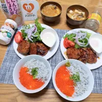 Snapdishの料理写真:『親鶏つくねといくらしらす丼』|seri-chanさん