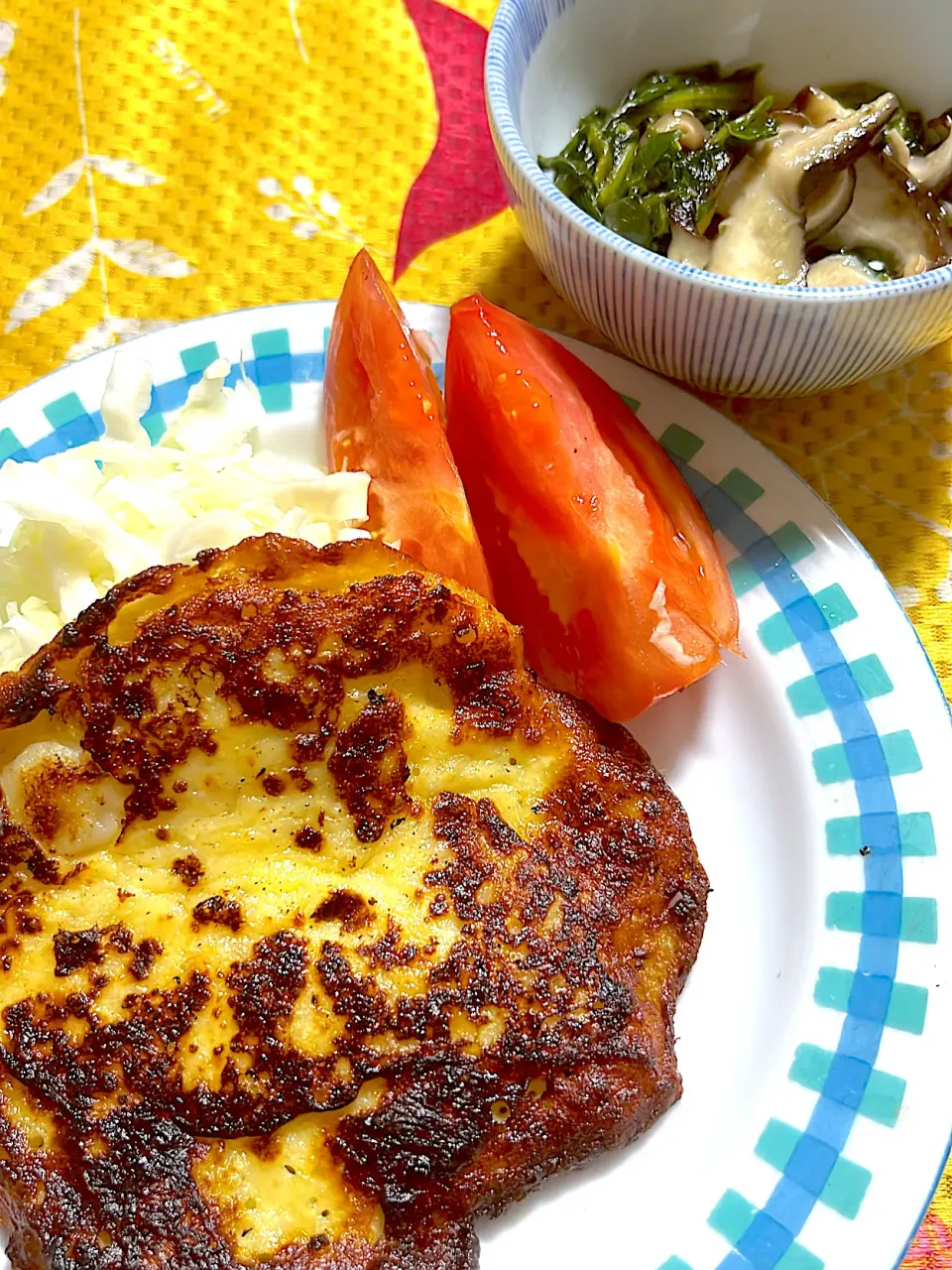 ポテトとチーズのお焼き　椎茸とほうれん草の煮浸し|4jinoanataさん