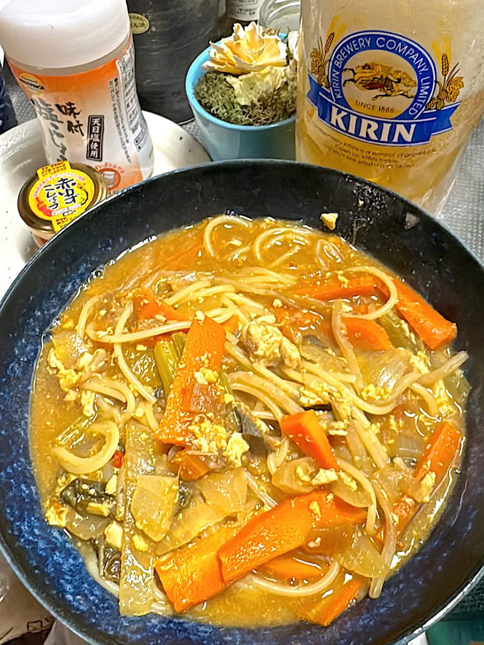 カレーパスタ&ビール|あべたかひろさん