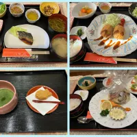 Snapdishの料理写真:⚫︎入院3日目　病院のお食事
朝:鯖の塩焼き
昼:コロッケ
間:たい焼き
夕:ムニエル|さっちんさん