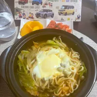 Snapdishの料理写真:11/13晩ご飯：キムチ煮込みうどん|ななみんさん