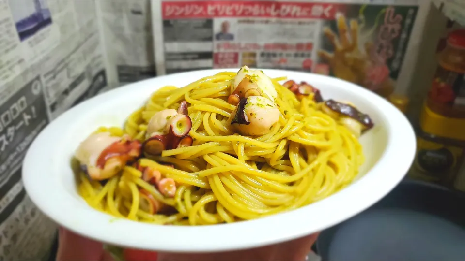 真タコのバジルソースパスタ🍃|masaki .fさん