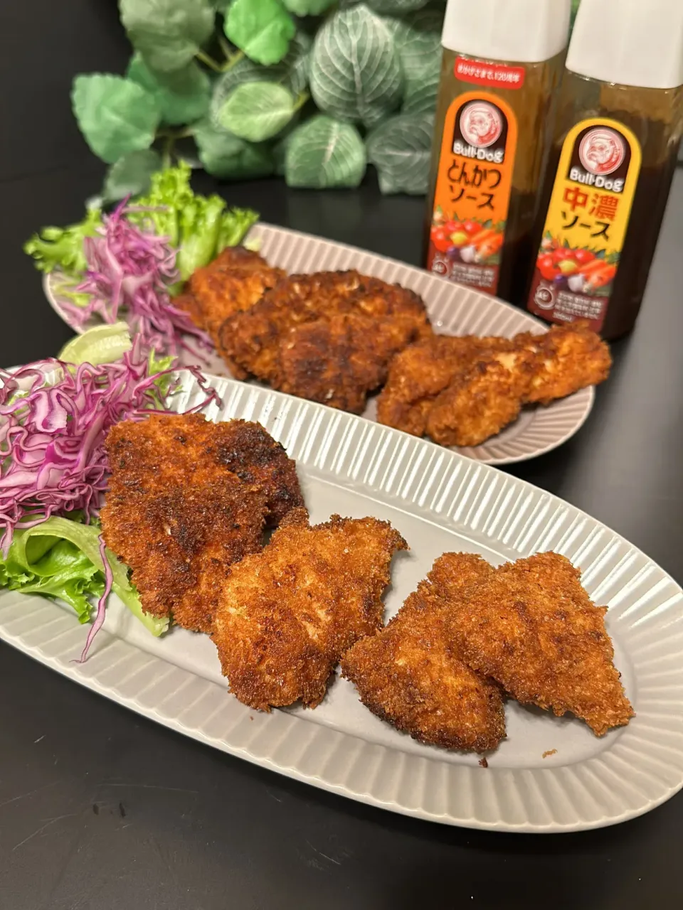 チキンカツでお疲れ様！の夕飯|らぴすらずり(らぴ)さん