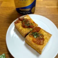 Snapdishの料理写真:厚揚げ×ニンニク味噌のオーブン焼き|morimi32さん