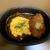 Snapdishの料理写真:近鉄H かつヰ オムライス&カニクリームコロッケプレート|ばーさんさん