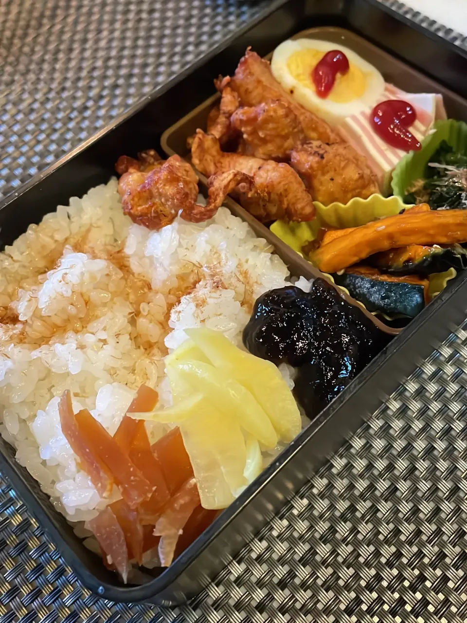 おっさん弁当🍱　ほうれん草　🎃　ハムチー　板東英二　ムネ唐🐔|ひげおやじさん