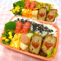 Snapdishの料理写真:メンチカツ弁当♥|みちゅあしさん