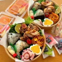 Snapdishの料理写真:3種類のから揚げ弁当|さえちゃんさん