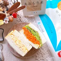 たまごサンド🐣キャロット•ラペサンド🥪
“青天の霹靂 2kg(新米)”使用|がぁがさん