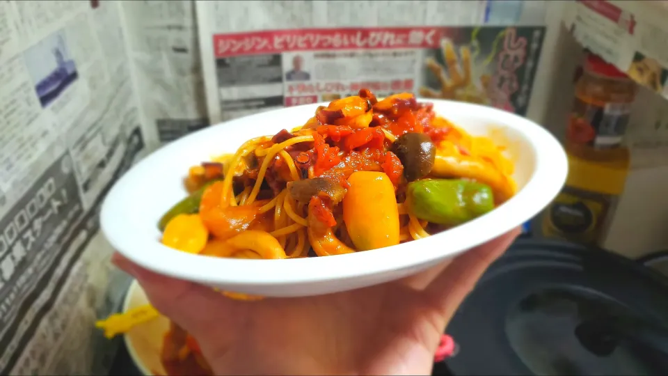 真タコとたっぷり野菜のペスカトーレ🍝|masaki .fさん