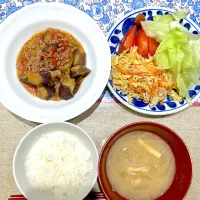 麻婆茄子とマカロニサラダ|おしゃべり献立さん