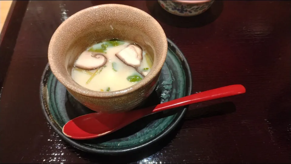 人形町　きたがいち　寒鰆の揚げ野菜御膳　青のり餡かけ　海鮮茶碗蒸し|よっちびやばんぶーさん