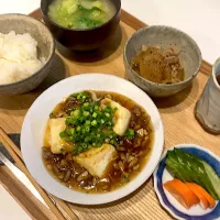 揚げ出し豆腐ナラタケ餡定食|pontalさん