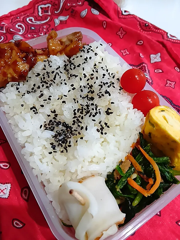 ほうれん草炒め鶏照焼き弁当|yayoi.Kさん