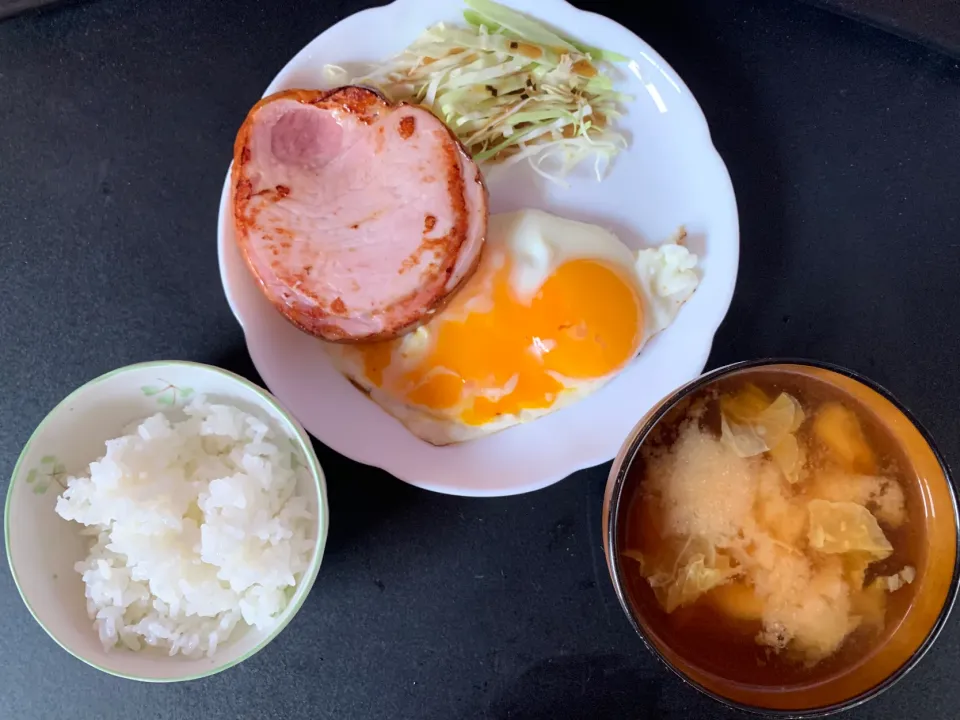 ハムエッグ定食|そらまめさん