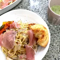 レンジでパスタ&冷凍ブロッコリーのスープ|ヨウコさん